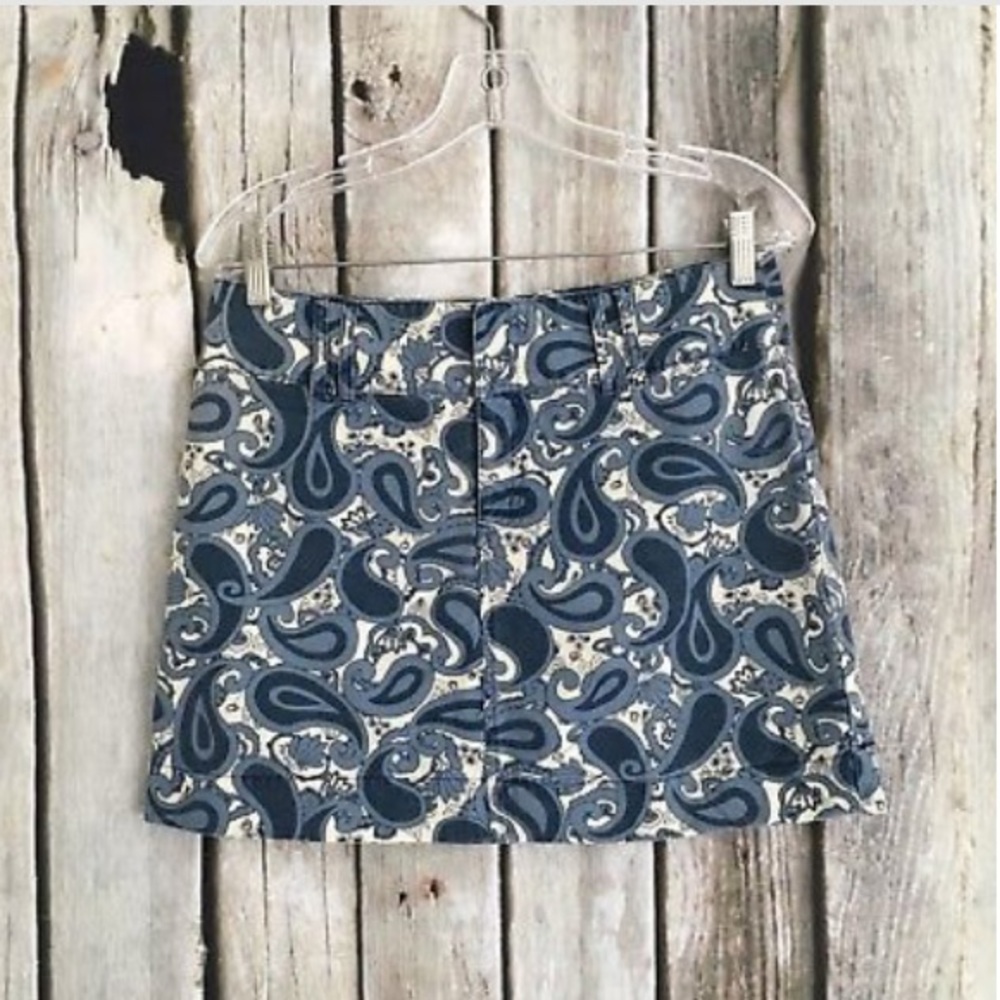 GAP Paisley Denim Sadie Skirt